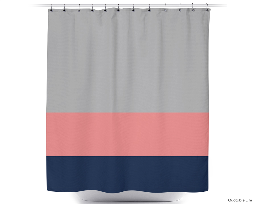 Navy And Coral Shower Curtain Navy Damask Shower Curtain
